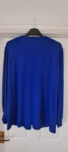 Wallis Long Sleeve Zip Front Blue Tunic Blouse Size L 16/18 - Picture 2 of 6