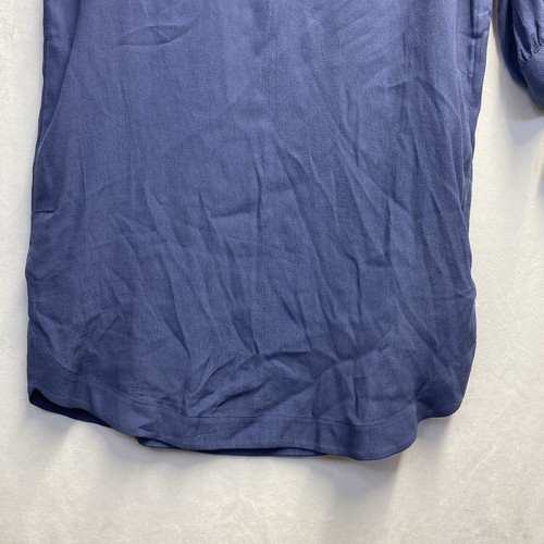 Madewell V-Neck 3/4 Tie Sleeve Mini Tunic Dress Women XXS Indigo Side PocketsNew - Picture 18 of 18