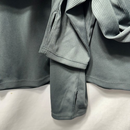 Top Marika taglia XL verde scuro a costine manica lunga cropped elasticizzato morbido tempo libero - Foto 5 di 12