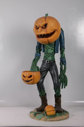Scary Pumpkin Man with Candy Holder Halloween Decoration - Picture 6 of 12