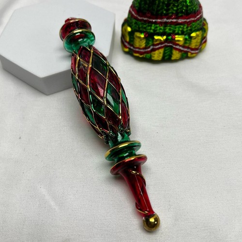Vintage Glass Blown Ornaments (2) Christmas Tree & Long Icicle Stained Glass - Picture 3 of 6