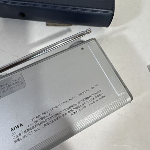 Vintage Aiwa Stereo Cassette Recorder Radio CS-J1S (FOR PARTS).With Case. - Picture 8 of 14