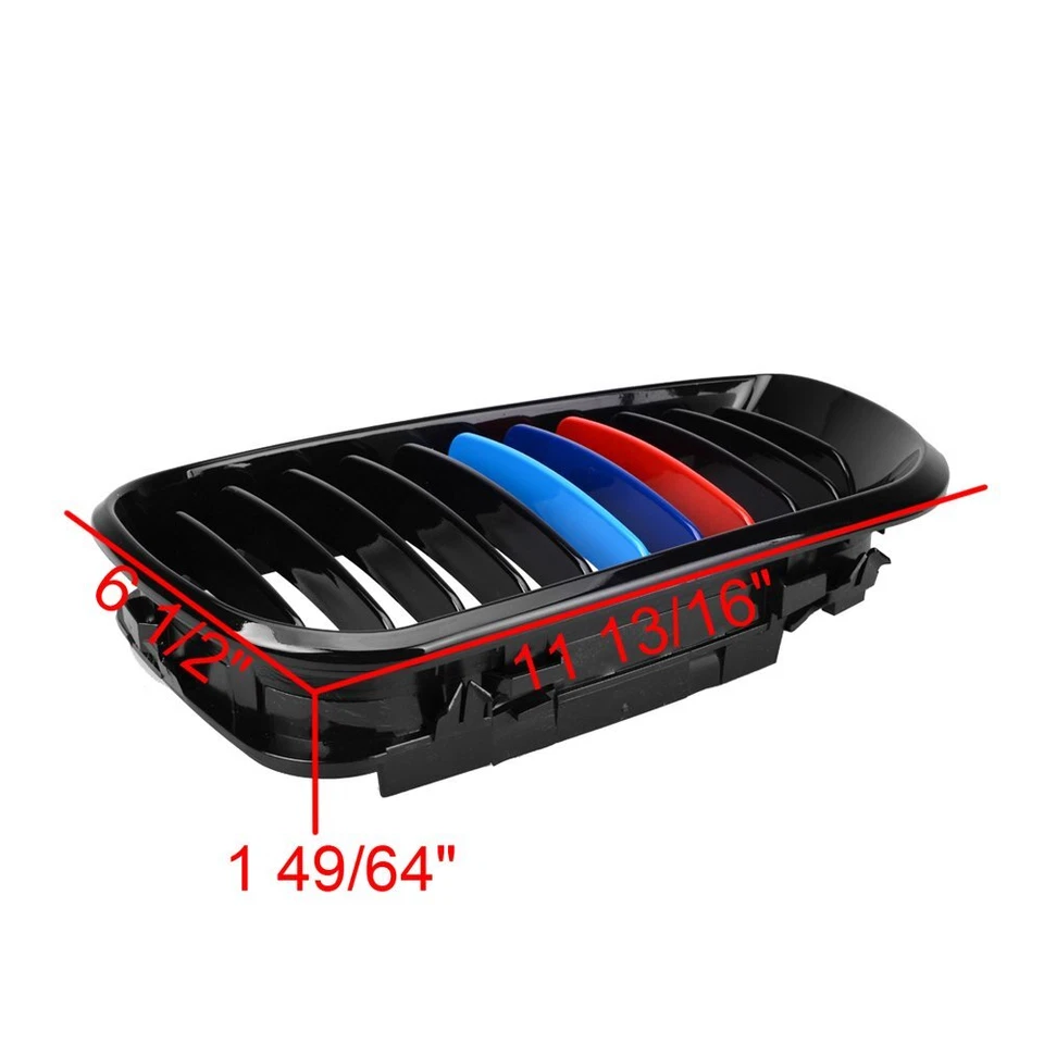 FRONT KIDNEY GRILL Gloss Black M-Color for BMW E46 4DR 320i 325i 330i 2002-2005 Foto 2 de 4
