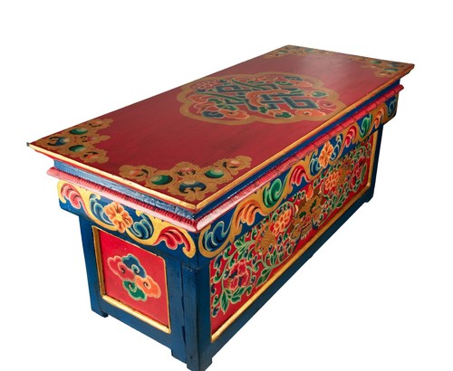 Table méditation tibétaine pliante 63 cm Chepu Meuble bouddhiste Népal 2266 - Imagen 3 de 12