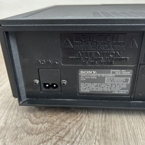 Sony SLV-760HF VCR VHS Reproductor Grabador Hi-Fi Estéreo 4 Cabezales Sin Control Remoto PARA REPUESTOS - Imagen 8 de 10