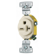 RR205LA HUBBELL RESIDENTIAL SINGLE RECEPTACLE 20AMP 250VOLT SELF GROUNDING
