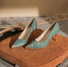 Women's Fashion Metal Covered Pointy Toe High Heel Pump Formal Dress Shoes