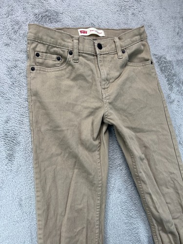 Levis 514 Straight Jeans Teen Boys 14 Reg 27x27 Tan Khaki Beige Denim Casual 2 - Picture 2 of 9