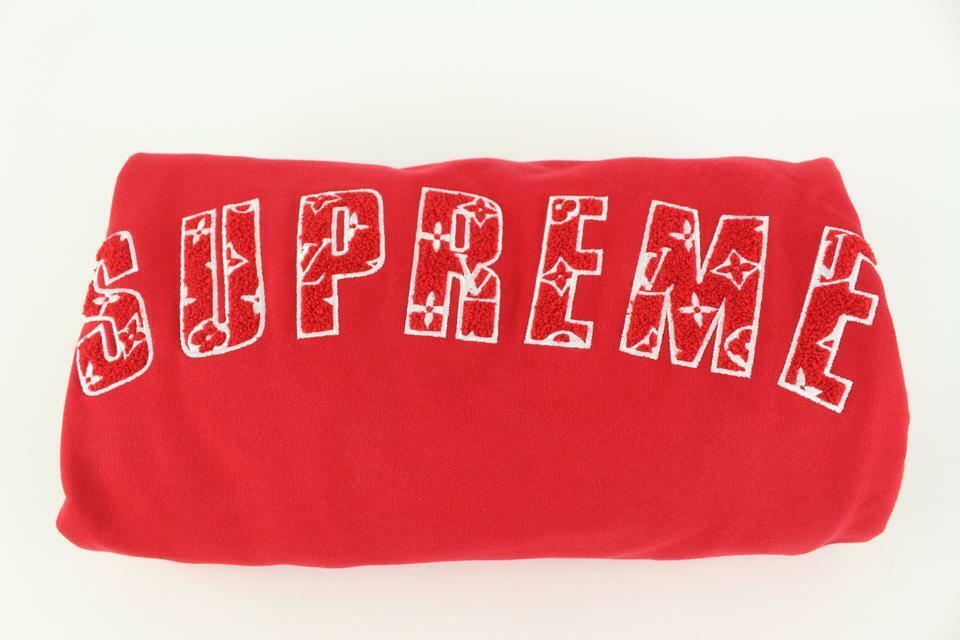 Louis Vuitton x Supreme LV x Supreme New Men's Large Red Arc Logo  Crewneck