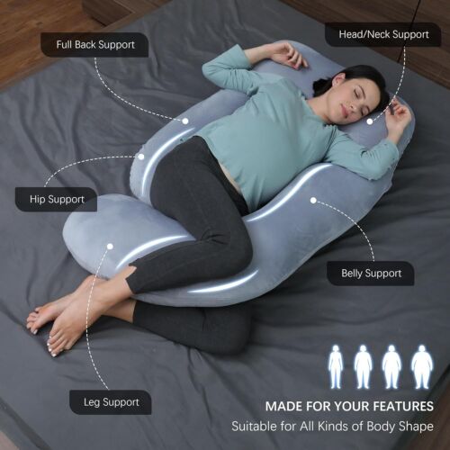 U-Shaped Pregnancy Pillow - Full Body Support for Back, Belly & Hips - Picture 3 of 8