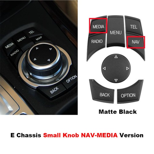 Matte Black Car Multifunction IDrive Media Button Change For BMW 3 5 X5 E90 E70 - Picture 7 of 16