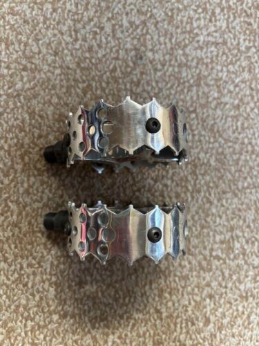 Crupi Mini Round Yeti BMX Pedals Old School Flat Used - Picture 3 of 4