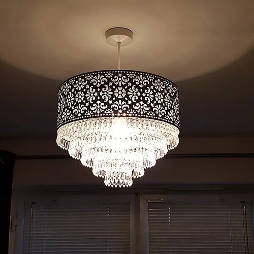 Marokkanischer Stil Chrom 5 Ebenen Ausschnitt Anhänger mit klaren Perlen Tropfen Kronleuchter - Bild 1 von 6