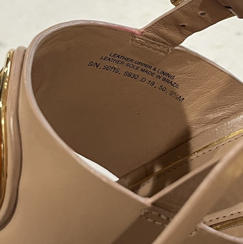 SANDALIAS DE CUÑA TORY BURCH~$328~LOGOTIPO DE METAL DORADO~CUERO *MILLER 65mm*~9.5 - Imagen 11 de 19