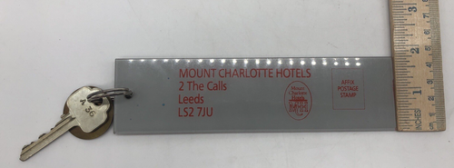 Llavero y llavero Mount Charlotte Hotels A36 Leeds Inglaterra vintage - Imagen 6 de 9