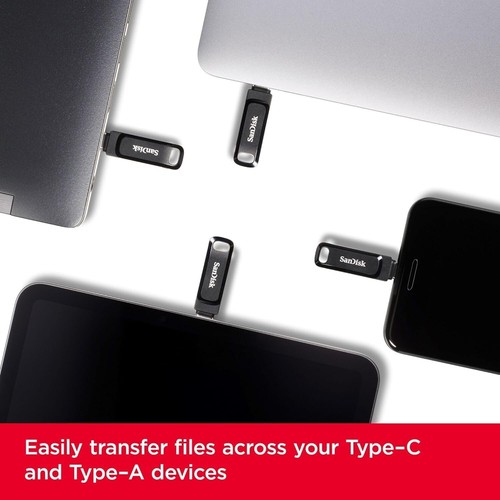 SanDisk flash drive go ultra dual USBC USB type c black memory stick Choose Size - Picture 15 of 26