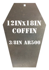 12" x 18" x 3/8" AR500 Cowboy Action Coffin Silhouette Steel Shooting Target