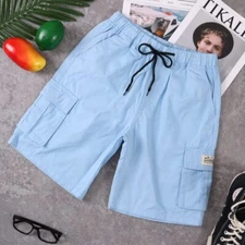 Men Casual Fashion Chino Cargo Shorts Pants Multi Pockets Summer Beach Trousers