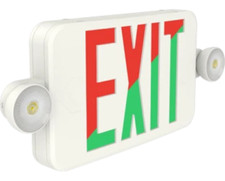 RAB ECOMBO34-RGR  LED Exit EM Combo - Red + Green Letters - 120/277V Remote Cap