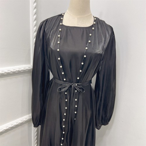 Nuevo vestido largo Ramadán abierto Cardidan para mujer Abaya musulmán caftán Dubai - Imagen 26 de 43