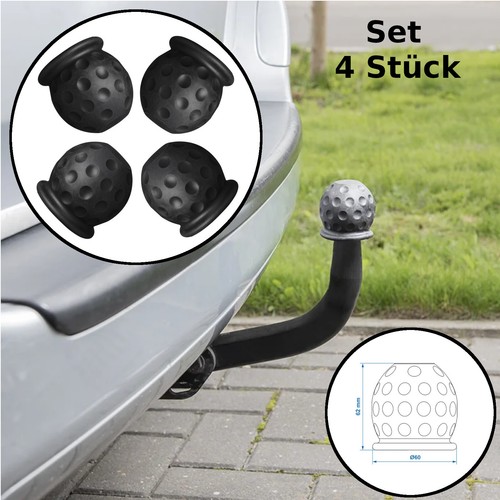 4 x Abdeckkappe Schutzkappe Anhängerkupplung Golfball schwarz AHK Kappe Set DE - Bild 2 von 9