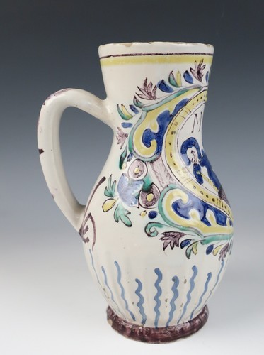 Antique 1802 Masonic Blacksmith Faience Pear Jug Habaner Haban Slovakia Hungary - Picture 5 of 22