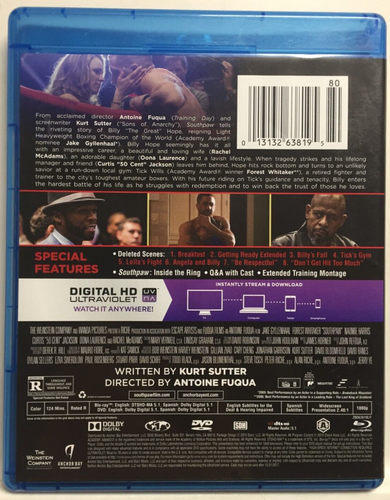 Southpaw (Blu-ray/DVD,2015,2-Disc Set) Jake Gyllenhaal,Not a Scratch! - Picture 2 of 5
