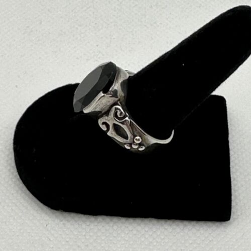 Anello Silpada Argento Sterling Calcedonio Nero Onice Misura 8 R1410 Ritirato Ovale 925 - Foto 3 di 6