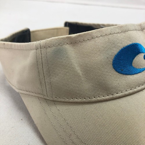 COSTA EMBROIDERED LOGO UNISEX ADULT BEIGE ADJUSTABLE STRAPBACK VISOR  - Picture 3 of 7