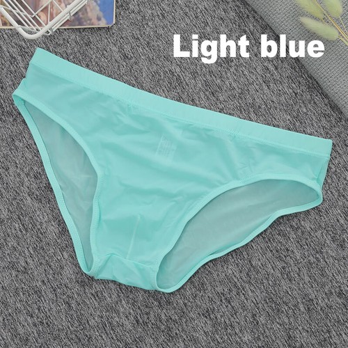 Calzoncillos de seda helada sexy para hombre cintura baja bikini bragas bolsa ropa interior transpirable x1 - Imagen 43 de 62