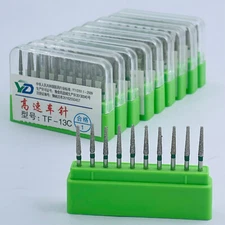 10-500 Dental Diamond Burs TF-13C Medium FG 1.6MM for High Speed Handpiece
