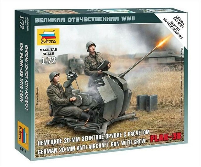 Zvezda 6117 1 72 Plasic Wwii German Flak 38 mm Anti Aircraft Gun And Crew For Sale Online Ebay
