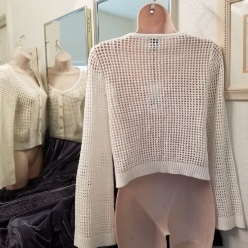 A New Day Brand Abalone Shell Button Up Cardigan Ivory Knit Sweater SZ S NWT - Picture 10 of 12