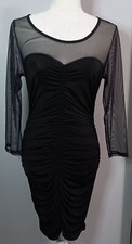Body Central Large Black Ruch Dance Event Occasion Going Out Mini Stretch Dress