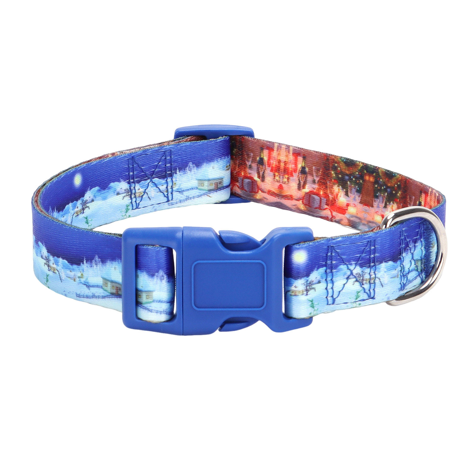 Christmas Pet Dog Dog Collar Slip Buckle Adjustable Length Snowflake Snowman - Picture 2 of 29