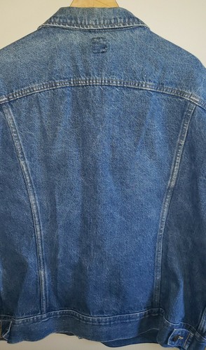 Vintage LEE Riders Denim Jean Jacket Sz 46L Distressed Western Rancher USA 90s - Picture 4 of 9