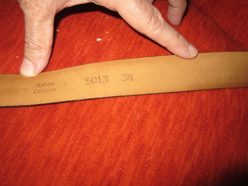 Johnston & Murphy Men's Double Pinked Belt Italian Calfskin Bulked rare New - Picture 5 of 7