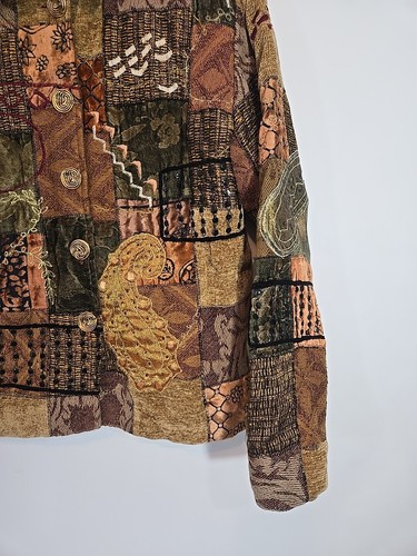 Chaqueta Drapers & Damons Petites 5 Botones Forrado Tapiz Retazos Talla Mediana P - Imagen 4 de 14