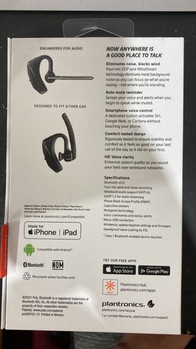 Plantronics Voyager 5220 Premium HD Bluetooth Headset WindSmart Technology(A2) - Picture 2 of 3