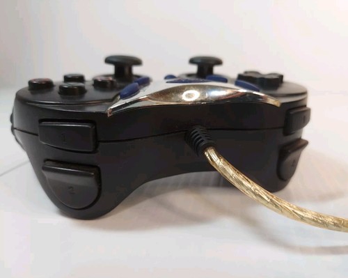 INTEC Playstation PS2-7000-B, Black & Silver, Blue Buttons W/ Gold Wire TESTED - Picture 7 of 9
