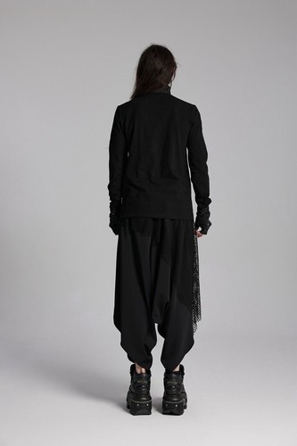 Punk Rave Men Black Gothic Techwear Style Long Sleeved Slim Fitted T-Shirt - Picture 10 of 19