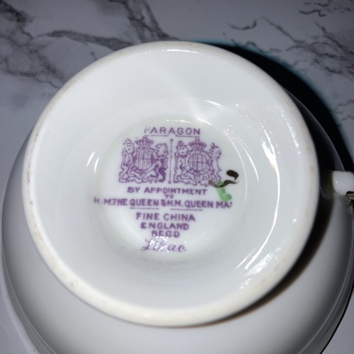 Vintage Paragon Fine China Teetasse Untertasse Set Flieder Lila Double Garantie schön - Bild 10 von 15