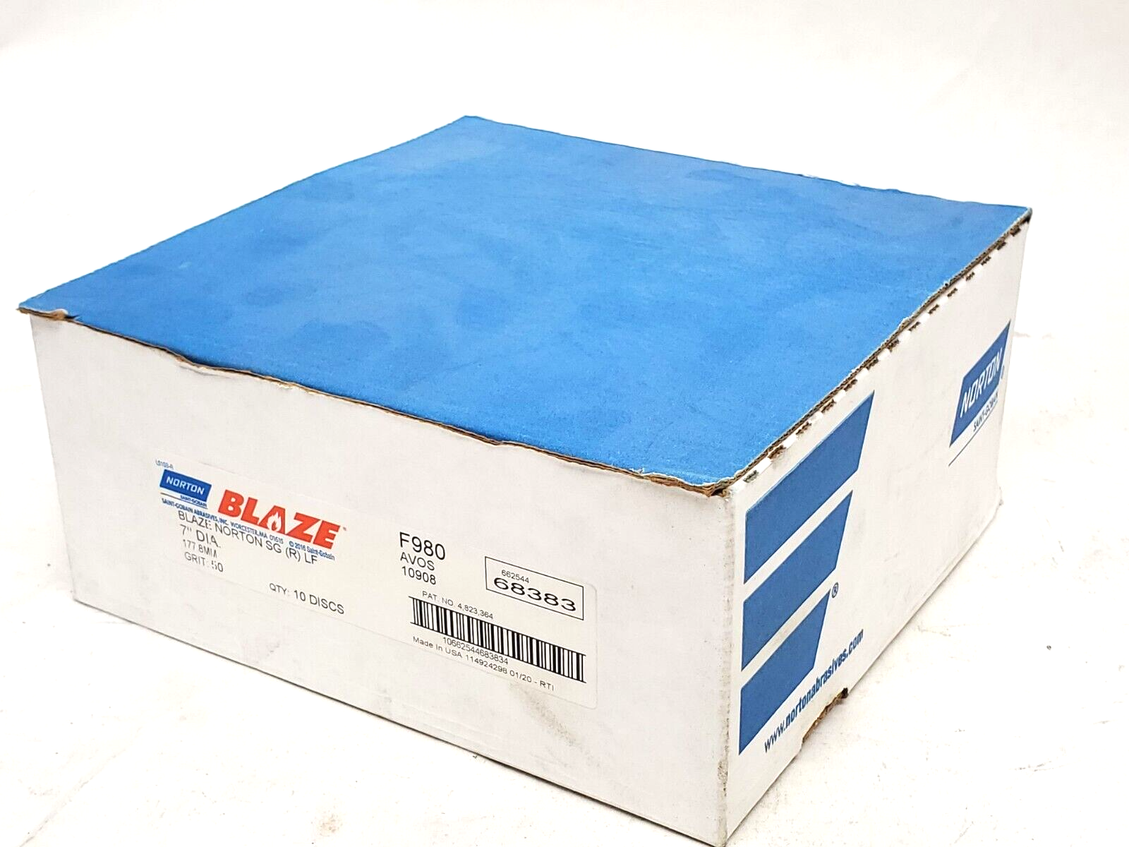 10 DISCS NEW Norton BLAZE Fiber Disc 7 In. Blaze AVOS 50 Grit