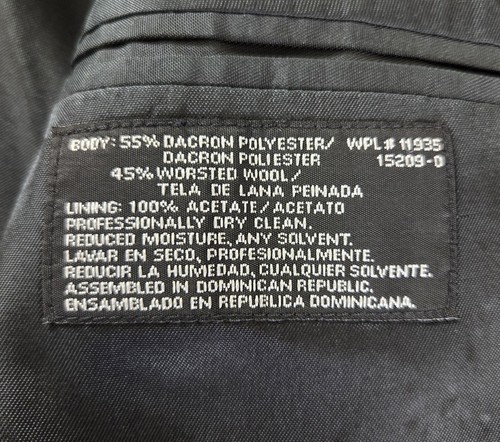 Stafford Silver Button Blazer 40R Charcoal Gray Wool Poly Sport Coat Jacket - Picture 12 of 22