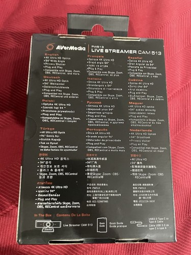 Webcam AVerMedia Live Streamer Cam PW513 4K UHD Webcam 4Kp30 8 Megapixels - Picture 3 of 4