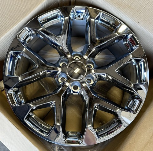 Chrome Snowflake 22" Wheels 33X12.50R22 Blackhawk RT Tires GMC Sierra Yukon - Picture 3 of 5