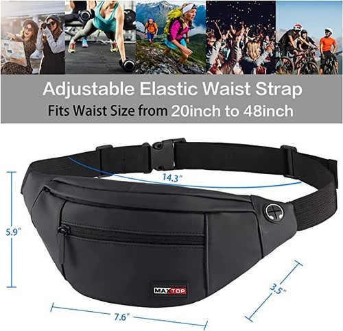 Sling Crossbody Bag Fanny Pack for Running Phone Keys Wallet Large Dusty Blue - Picture 4 of 4