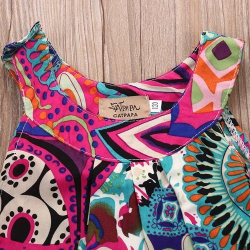 Toddler Baby Girls Clothes Geometric Print Dress Romper Outfit One Piece Outfits - Picture 7 of 14