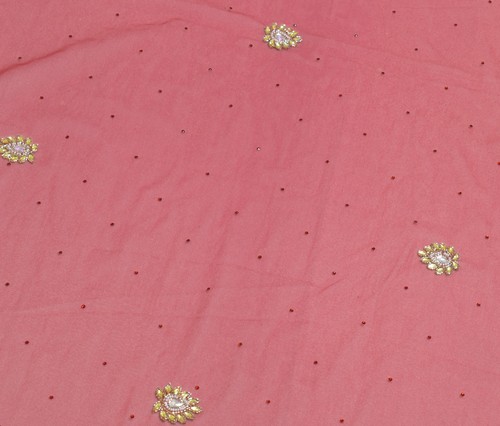 Sushila Vintage Marrone Dupatta Rete Maglia Perline Floreale Mano Stola Lunga Velo Avvolgente - Foto 4 di 9