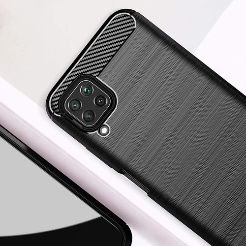 CUSTODIA per HUAWEI P40 LITE Tpu Cover CARBON FIBER armor + Pellicola VETRO - Foto 2 di 9